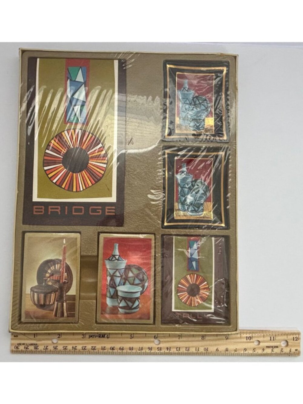 1960s Vintage Bridge Card Game Set w/ Ashtrays Hostess Giftpak By Stancraft MCM - Picture 10 of 10